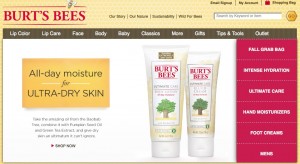 Burt's Bees website - natural products