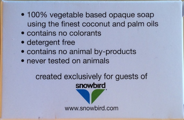 natural soaps - Soap provided at Snowbird hotel