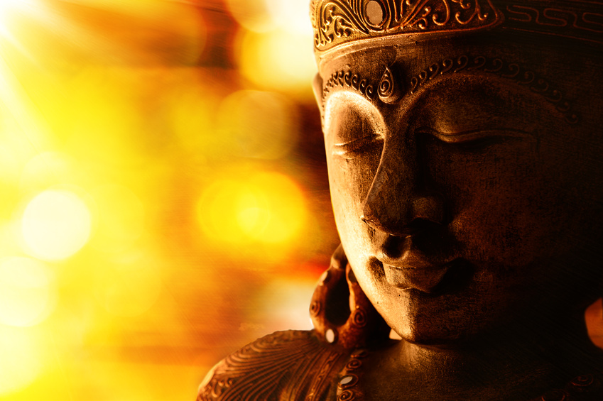 a little story about a golden child - bronze buddha statue